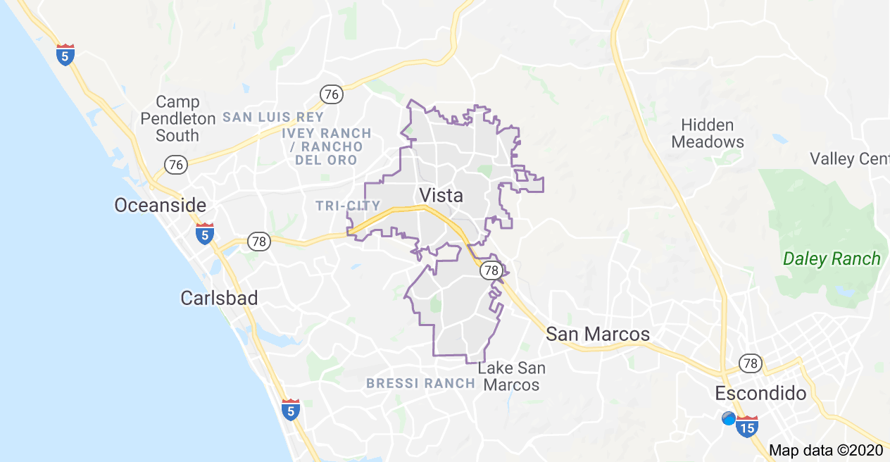 map of Vista, ca